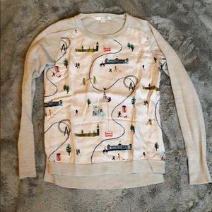 Boden London winter scene sweater size 4